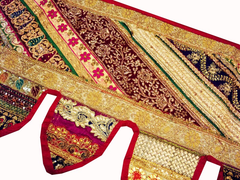 Indian Cotton Door Hanging Toran Patchwork Embroidered Home Décor Gift For His