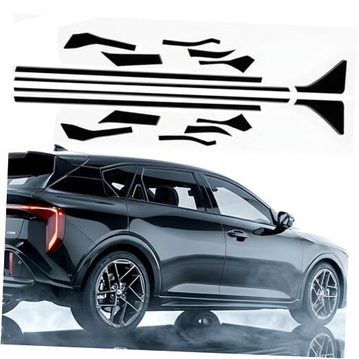 Side Window Trim Chrome Delete Overlay fit for 2025 2026 Kia K4 GT Hatchback