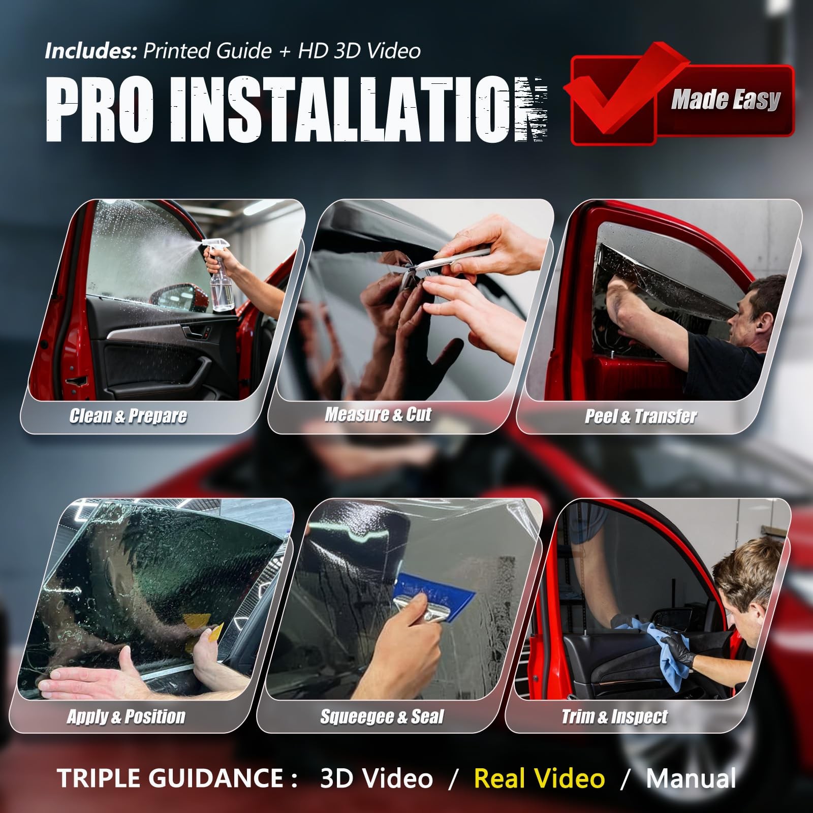 15% VLT Ceramic Car Window Tint Film (20″ x 20FT) – Heat & Glare Reduction, B…