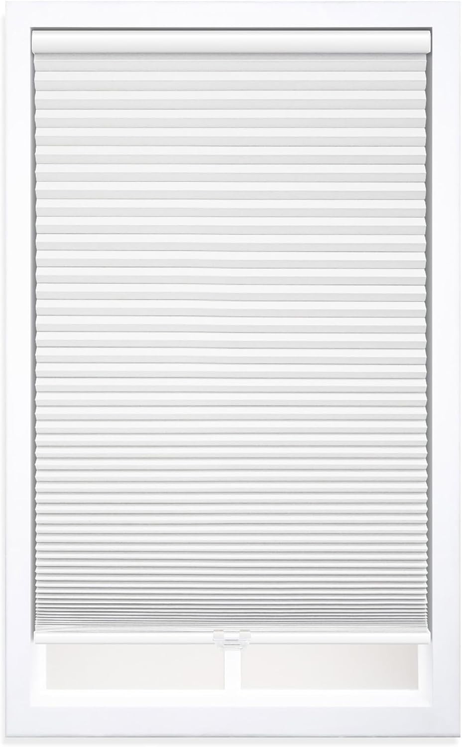 DEZ FURNISHINGS Cordless 1.5″ Blackout Cellular Shade, 41″W x 72″H, White