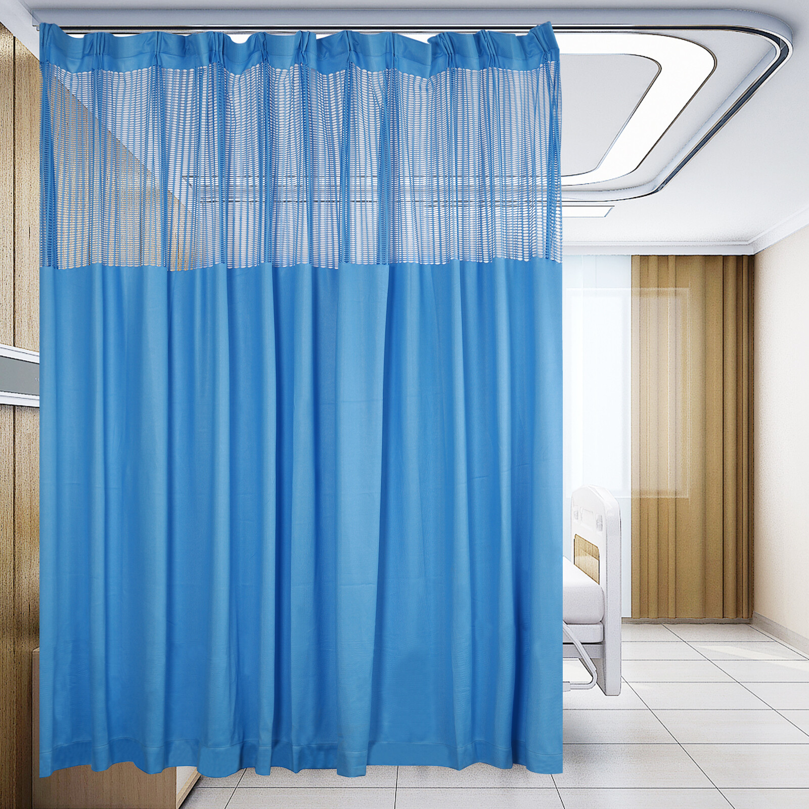 Room Divider Curtain Blue SPA Salons School Nursery Screen Partition 12ft x 8ft