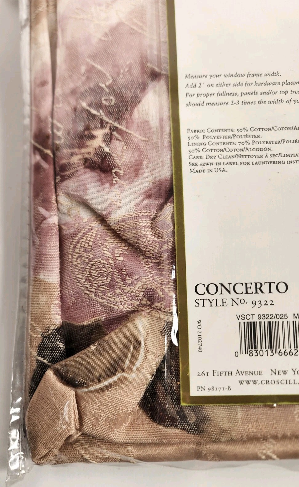 Croscill Classics Ascot Valance Concerto 40″x25″ Style 9322 Curtain Tassel NEW