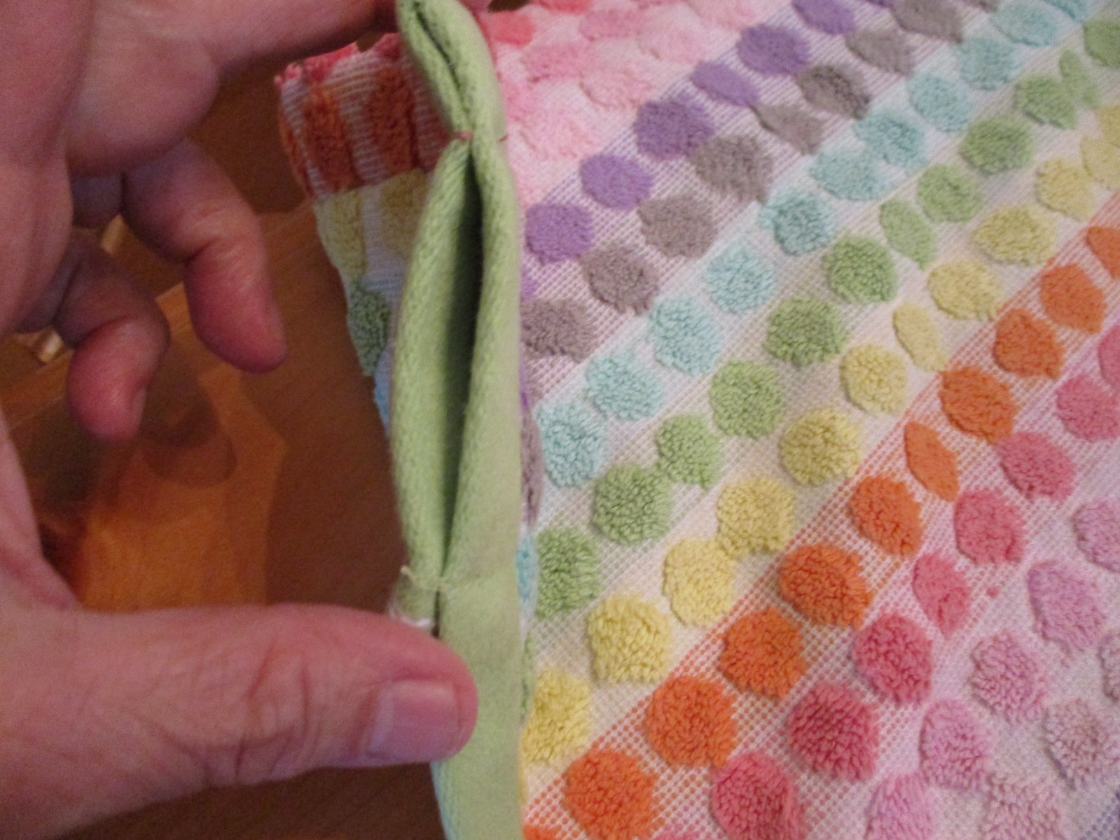 2 Valances made from Circo Towels Pastel Dots Fun Girl’s Bedroom Bath EUC