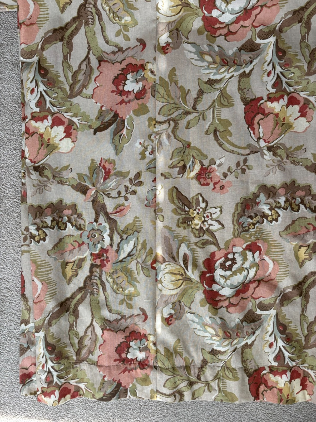 2 POTTERY BARN Linen Blend Vanessa Floral Palampore Curtain Panels 71″x84″ READ