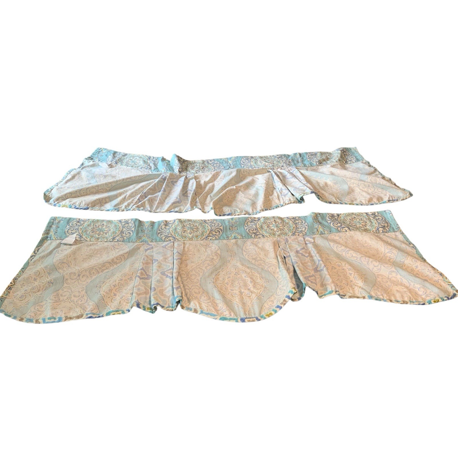 Waverly Home Classics Moonlit Medallion Celestial Valance Set of 2 Blue Green