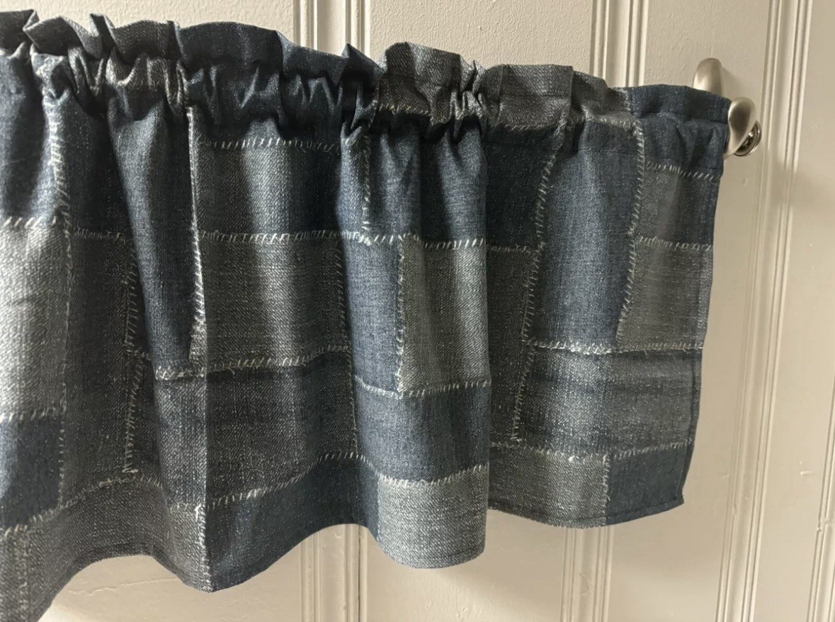 Custom Denim Patchwork Look VALANCE CURTAIN 100% Cotton Bedroom RV Curtains