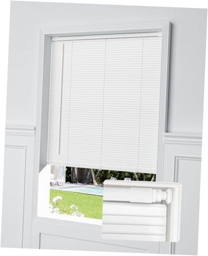 No Tools No Drill Cordless Mini Blinds, 100% Privacy L 45″ W × 64″ H White