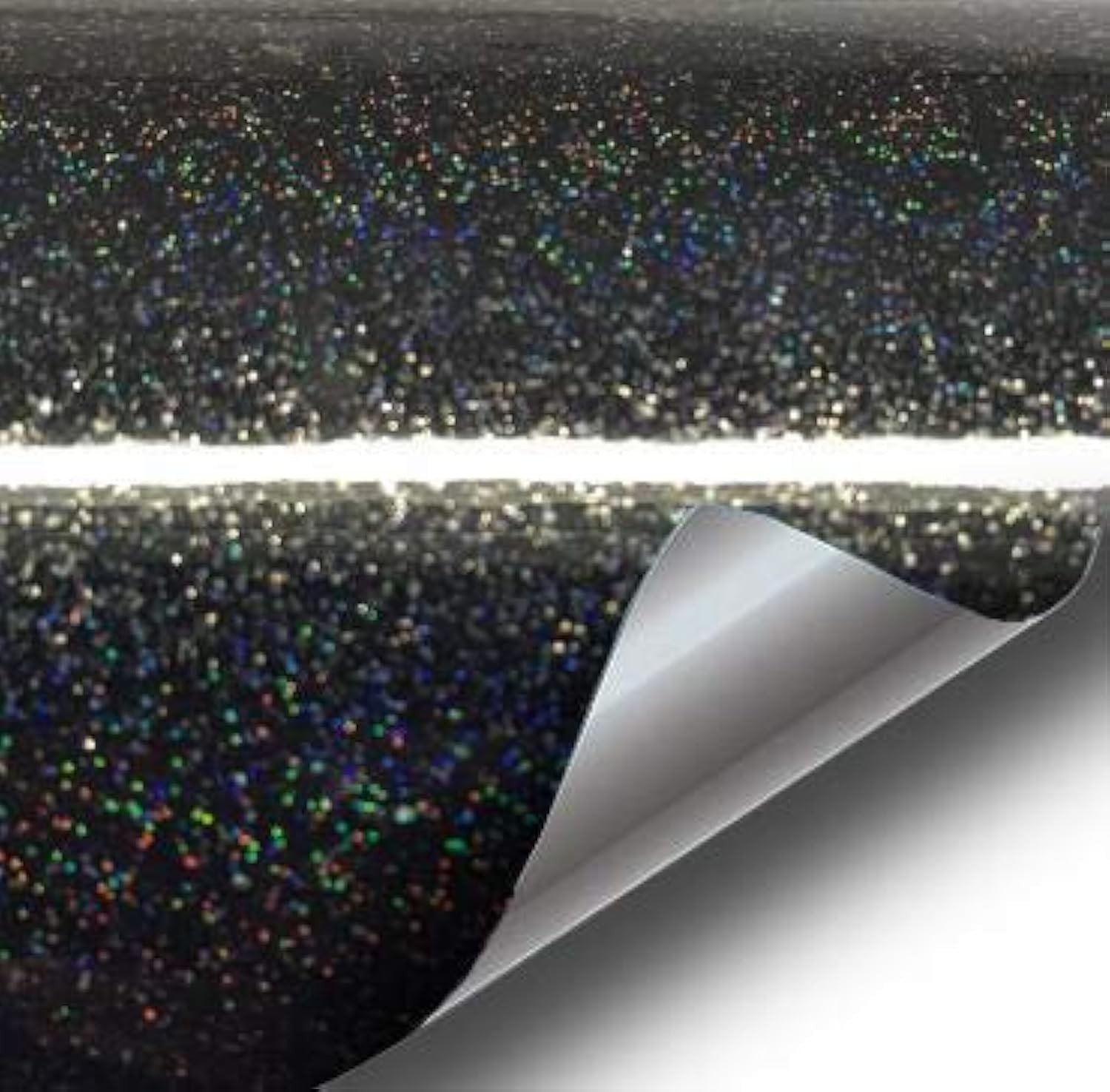 Vvivid Gloss Rainbow Black Metallic Sparkle Vinyl Adhesive Wrap 2Ft X 5Ft