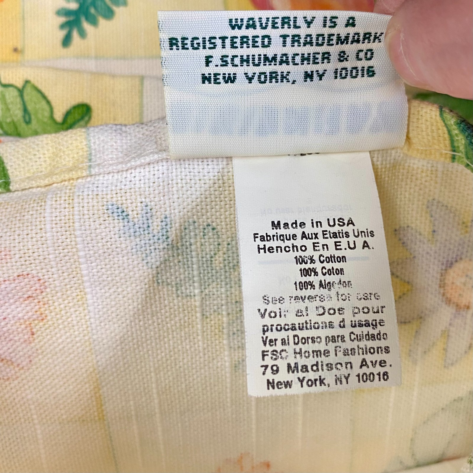 Waverly Valances Yellow Check with Pastel Floral Cottagecore