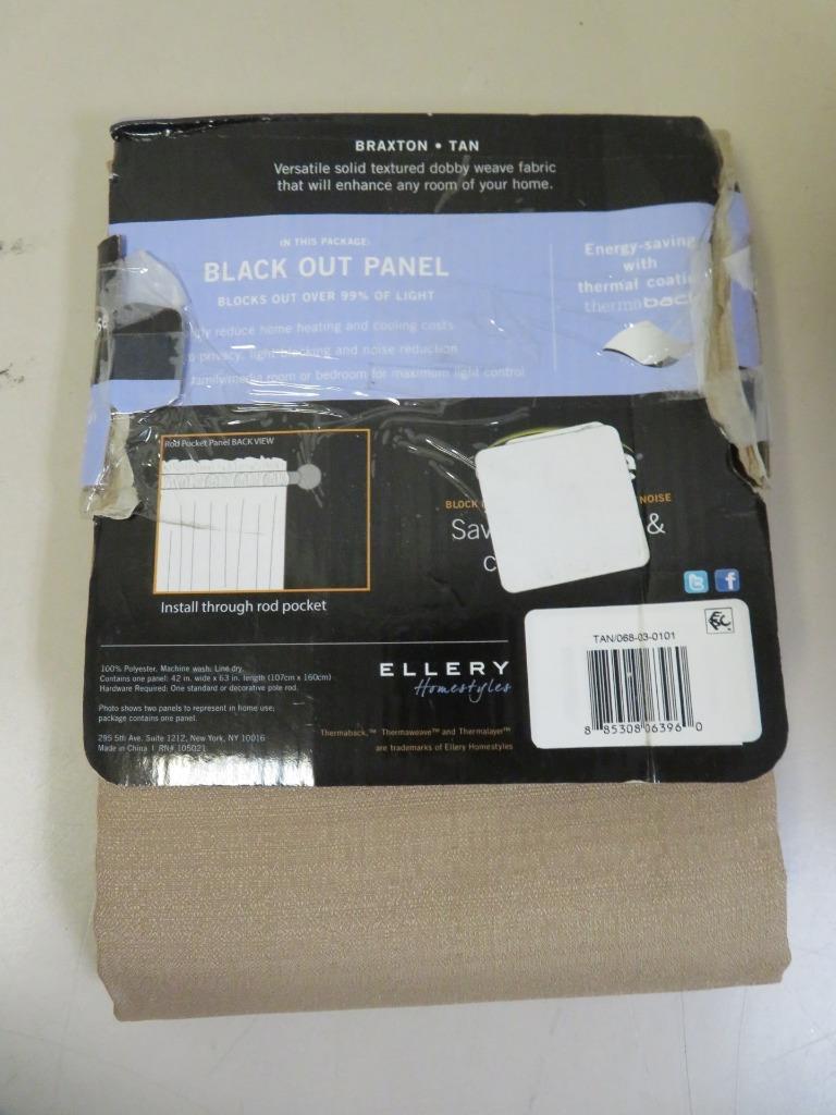 Eclipse 42″ x 63″ Braxton Thermaback Blackout Curtain Panel Tan