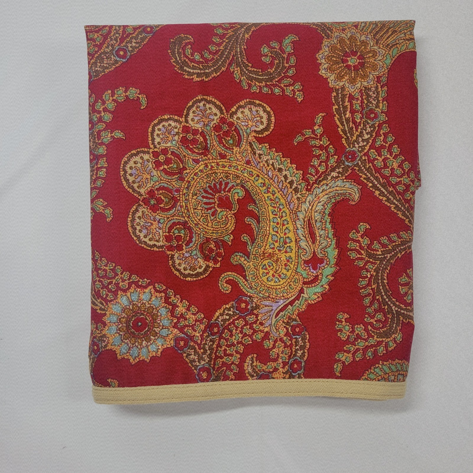 CHAPS Ralph Lauren Juliette Red Gold Paisley Window Valance 78×17.5″