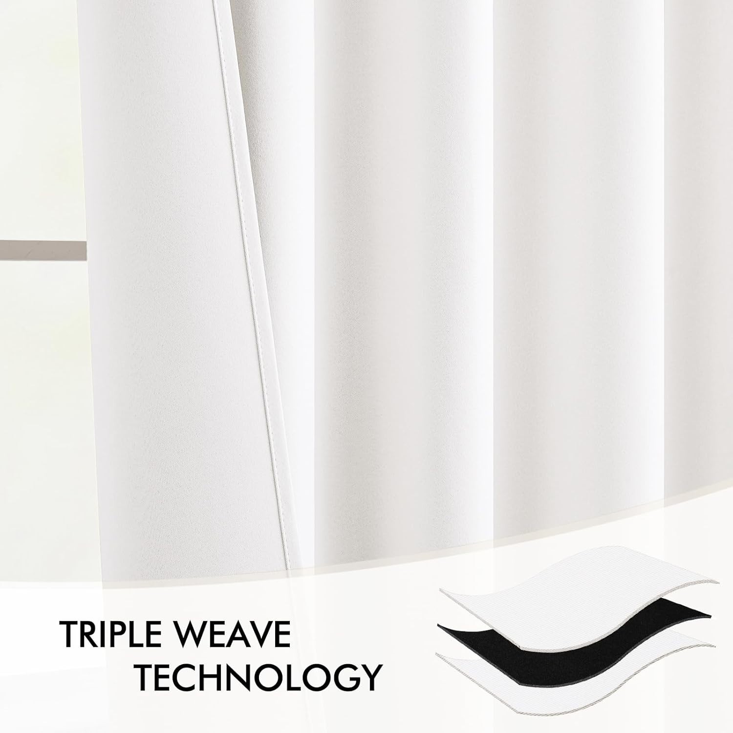 Stylish 96 Inch Blackout Curtain Set in Pure White – Rod Pocket & Pinch Pleat