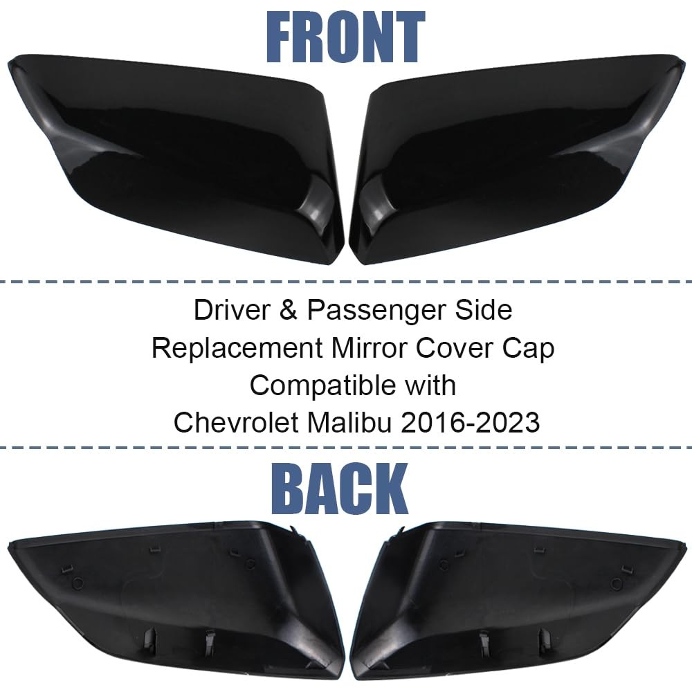 Chevrolet Malibu 2016-2024 Side Mirror Cover Cap Replacement Compatible with