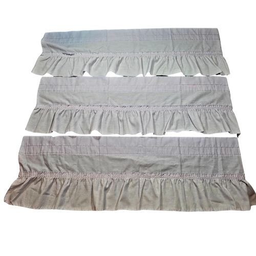 Vintage Lavender Ruffled Window Valances Set of 3 Pastel Purple Cottagecore USA