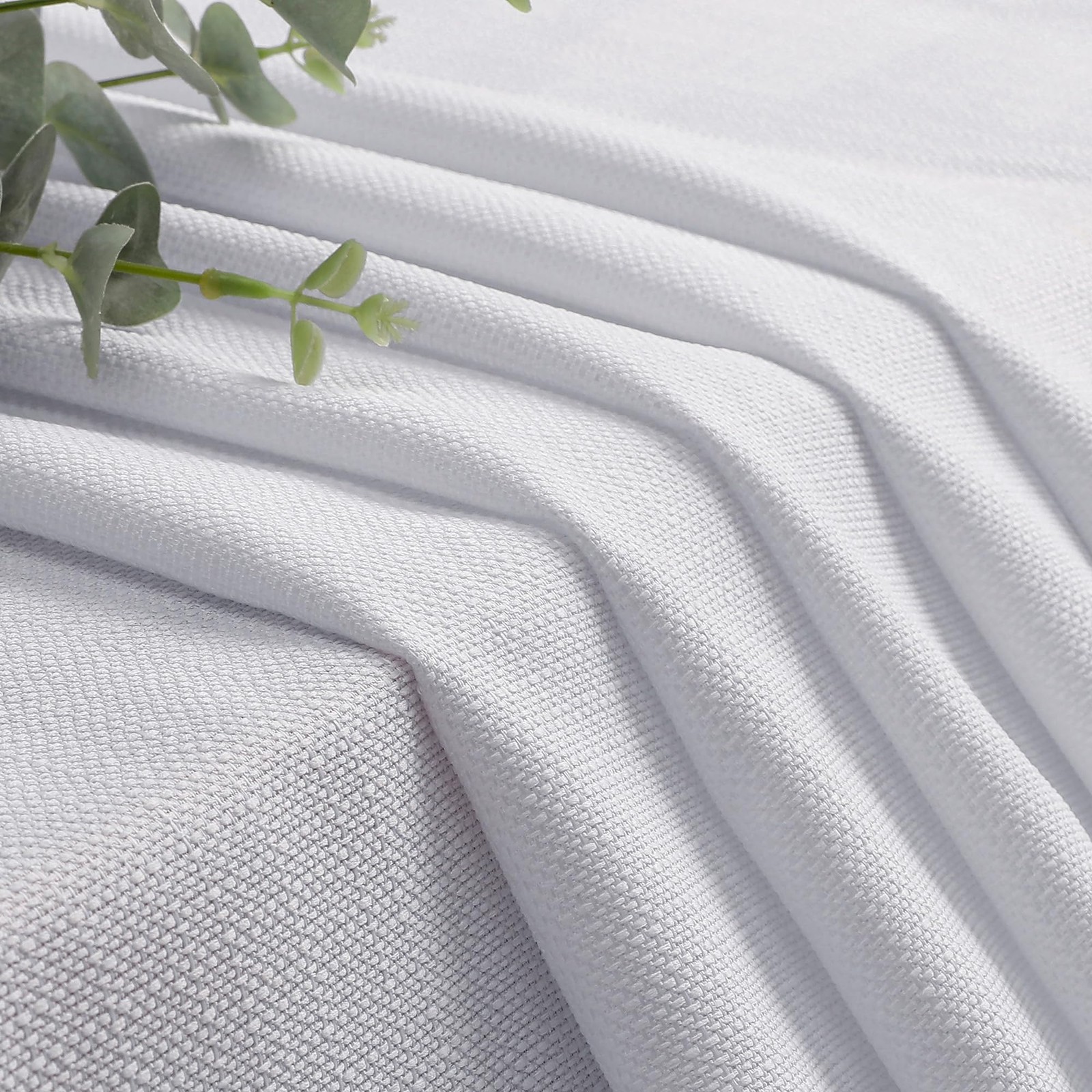 Kitchen Curtains Tier 36 Inch Length 2 Panels, 30″W x 36″L (Pack of 2) White