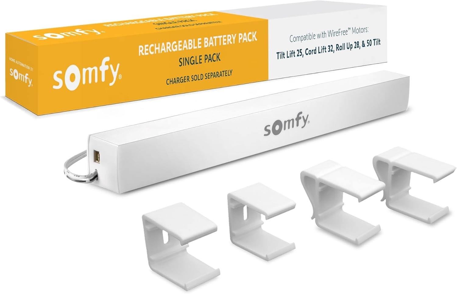 Elegant Rechargeable Lithium-Ion Battery Pack for Blinds – 3 Batteries Included