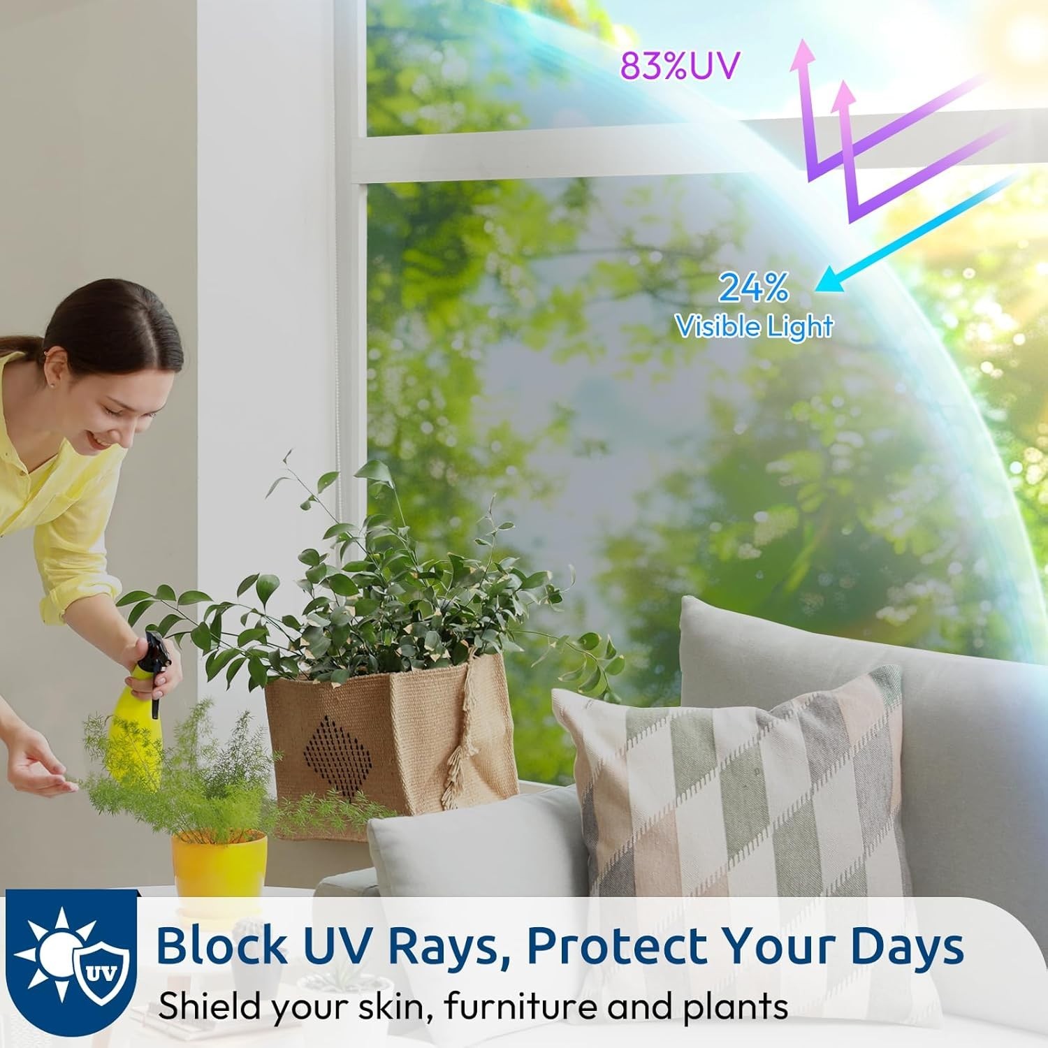 Removable Static Cling Window Privacy Film 17.5 in x 6.5 ft – Easy Installation