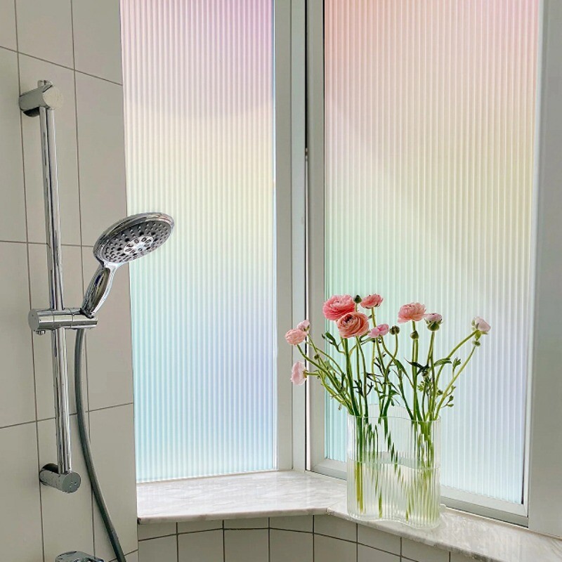 1X Static Cling Window Film Colorful Rainbow Glass Sticker Gradient Color Decor