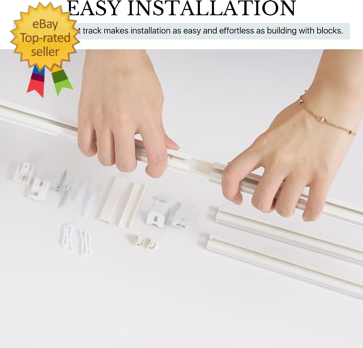 Room Divider Curtain Set with Ceiling Track, Privacy Blackout Thermal Insulated