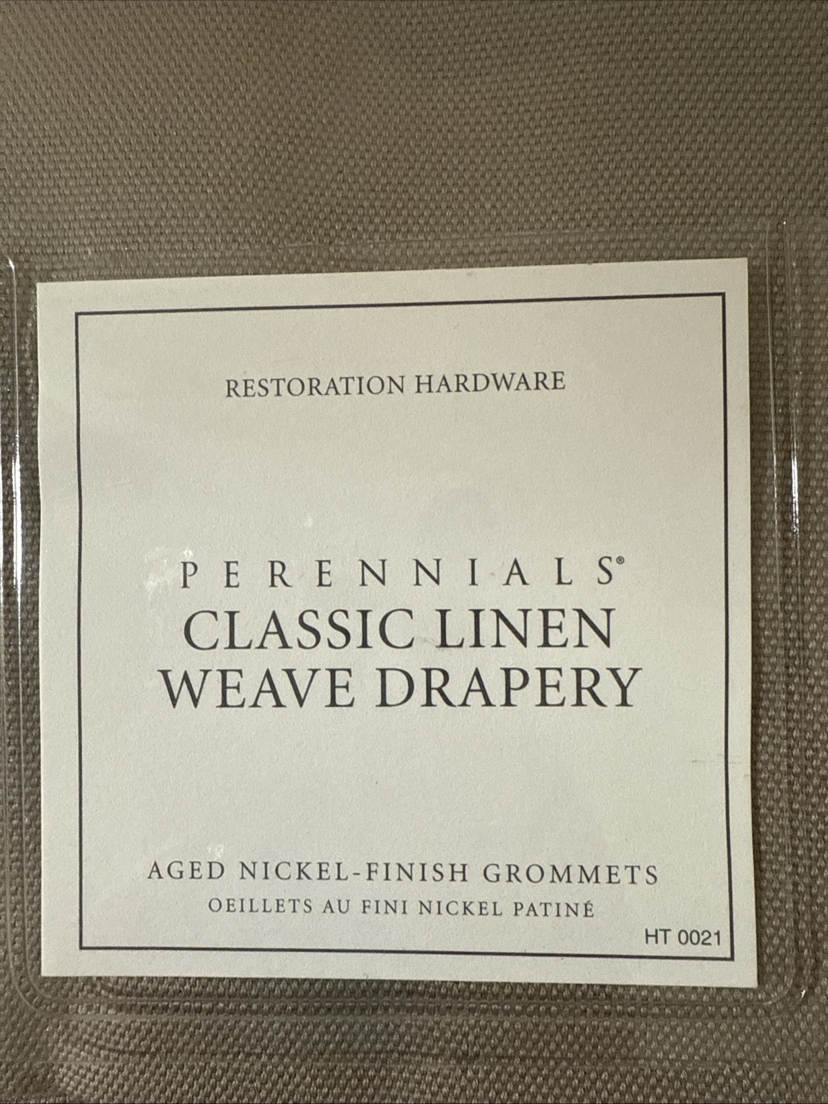 Restoration Hardware PERENNIALS SOLID TEXTURE LINEN RP 50″ x 96″ Fog NWT