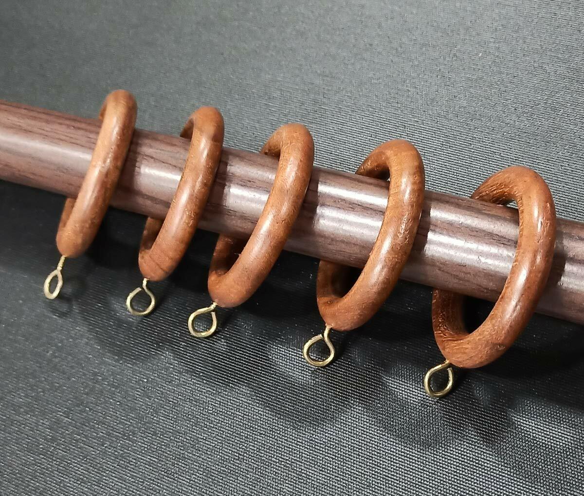 Wooden Curtain Drapery Rings with Hook Eyes Pole Rod Rings Craft Drapery 16 pcs.