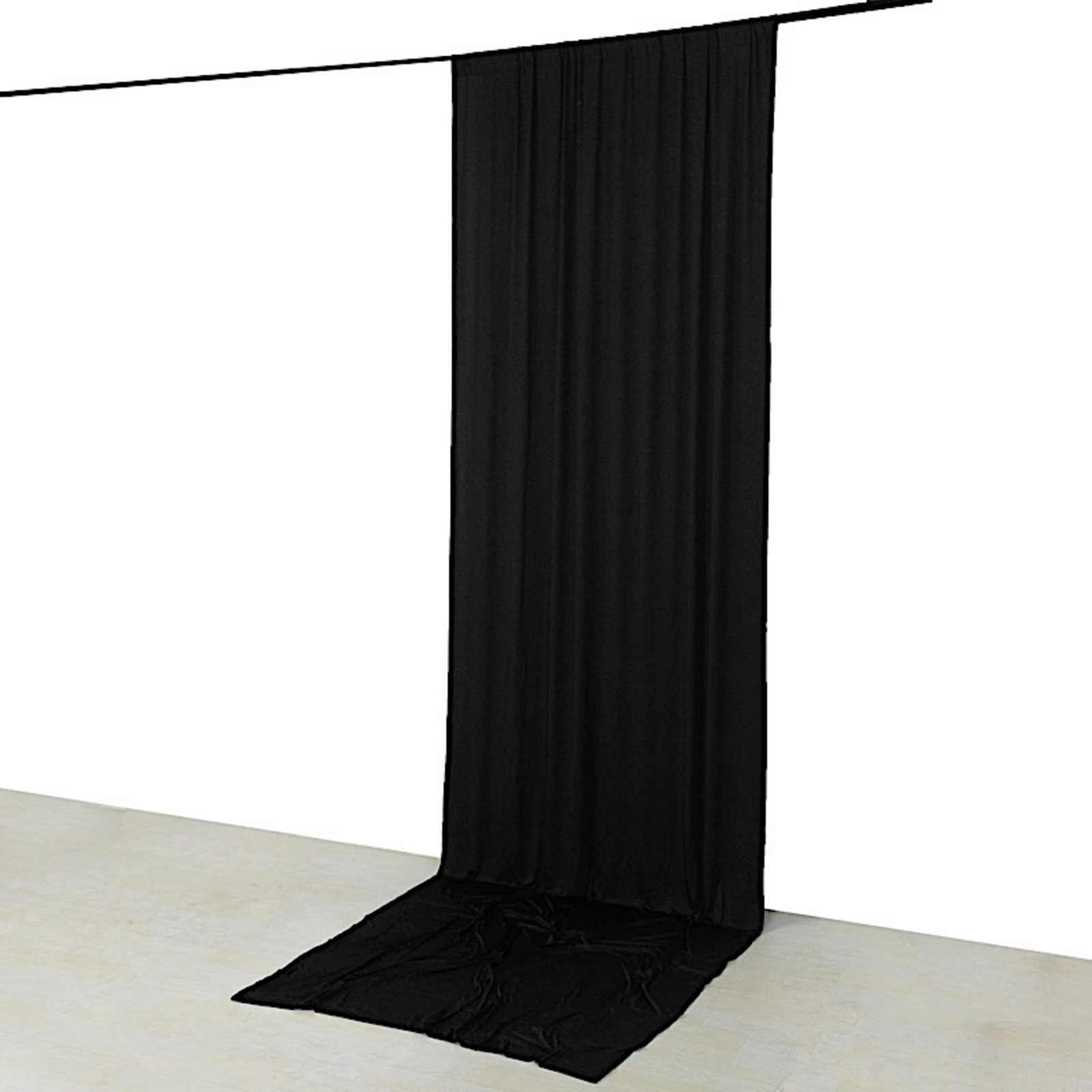 5 ft x 14 ft BLACK 4-Way Stretch Spandex Divider Backdrop Curtain Party Wedding