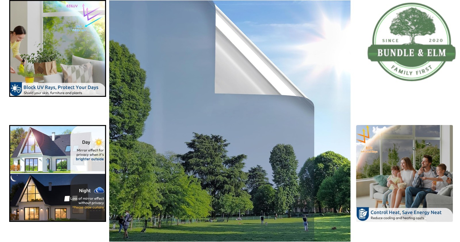 Removable Static Cling Window Privacy Film 17.5 in x 6.5 ft – Easy Installation