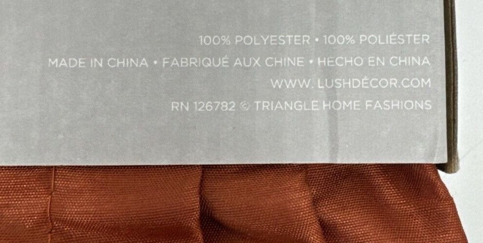 Lush Decor Color Block Prima Window Curtains 2 Panels Set 84″ x 54″ Rust Brown