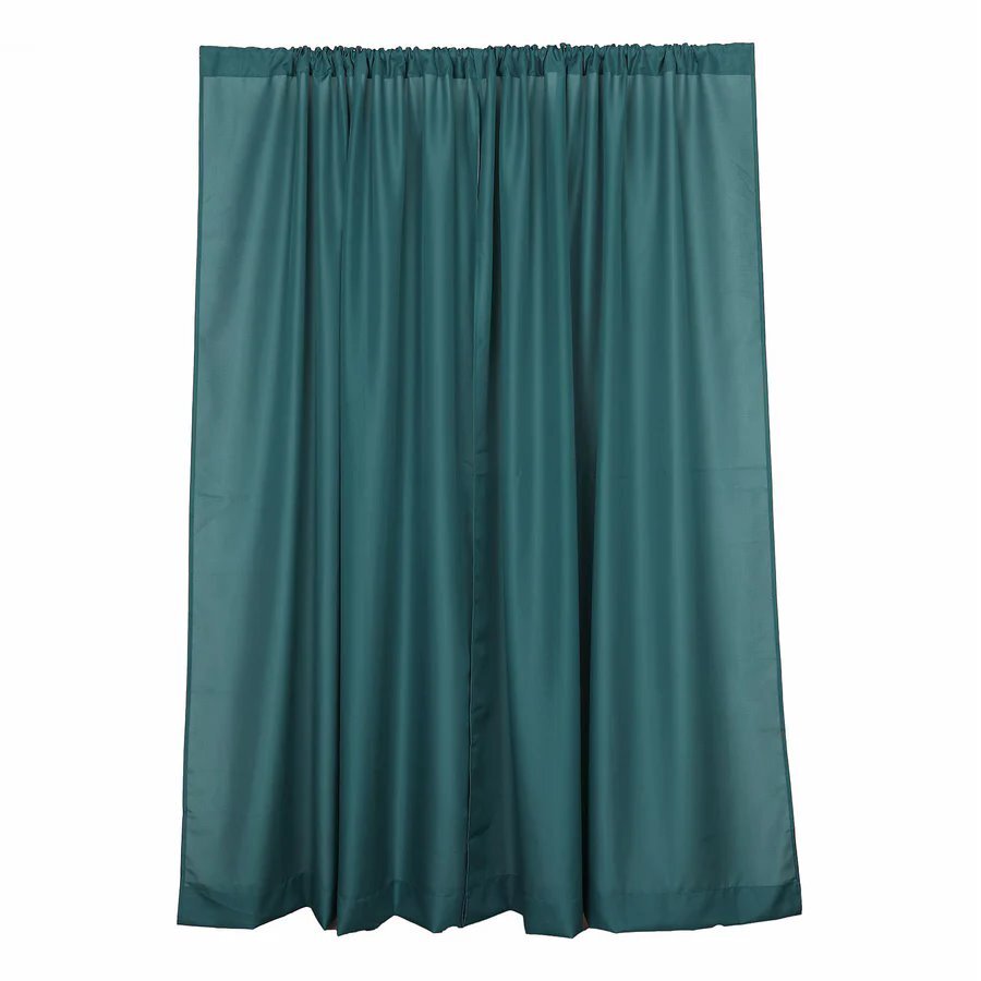 TEAL 2 Drapery Panels 8 ft Polyester Backdrop CURTAINS Rod Pockets Party Events