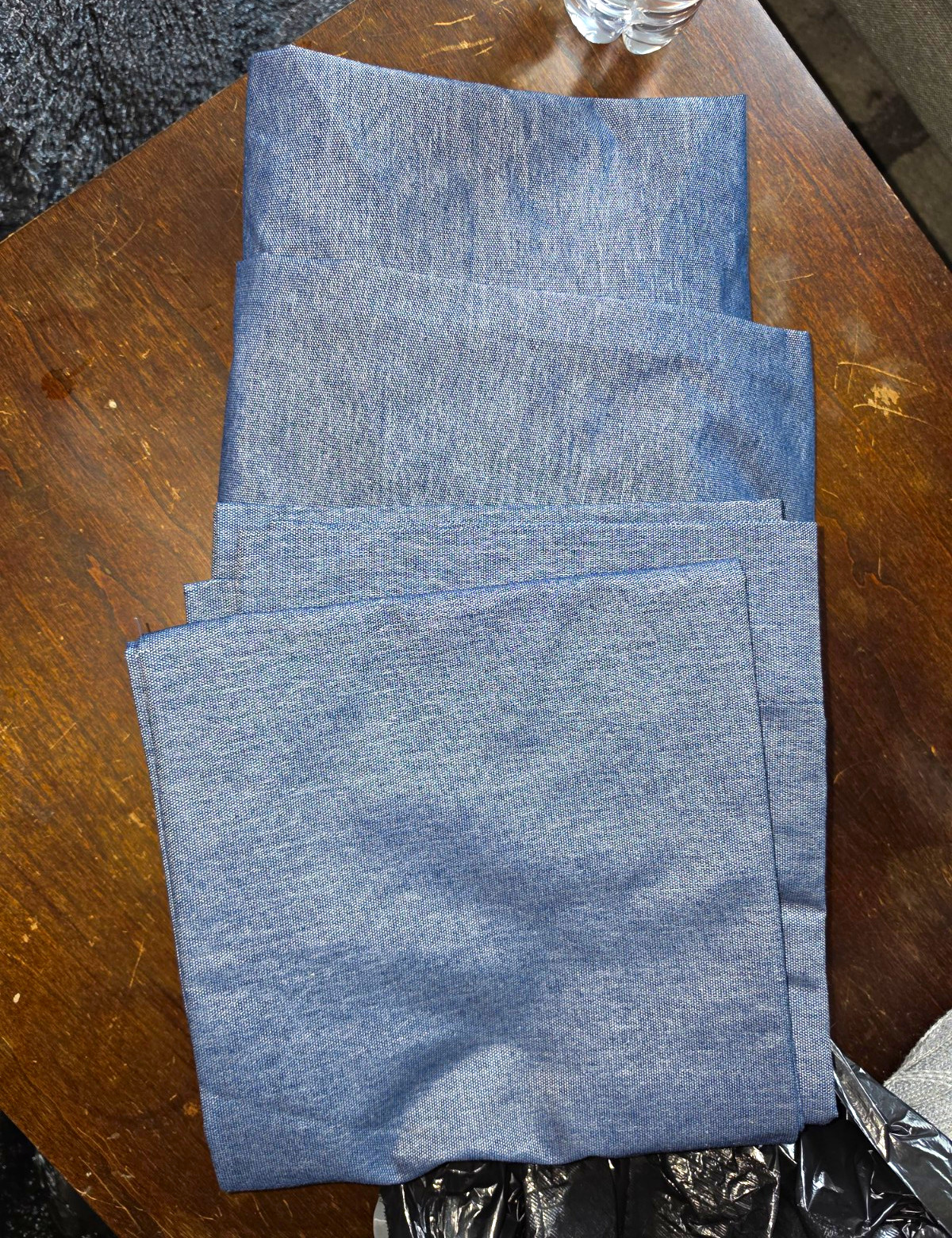 2 Your Zone Chambray Blue Light Filtering Panel 38×84 Rod Pocket Poly/Cotton