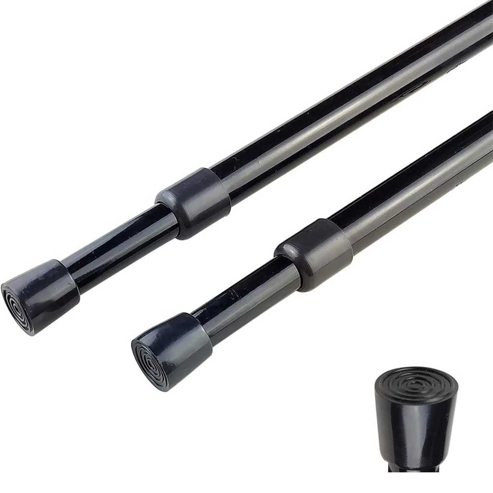 2 Pack Adjustable Curtain Rods 28â€“43″ Spring Tension Window Rods Black