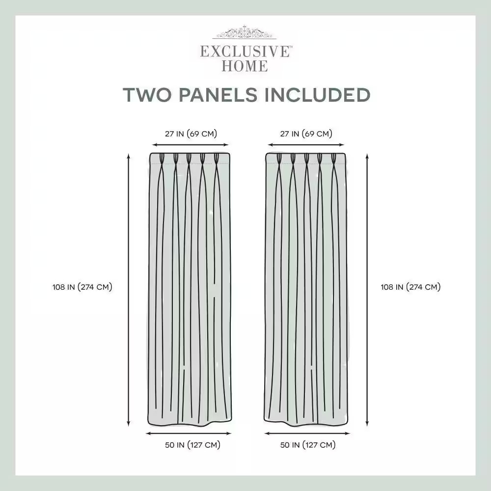 Penny Winter White Solid Sheer Triple Pinch Pleat / Hidden Tab Curtain, 27 In. W