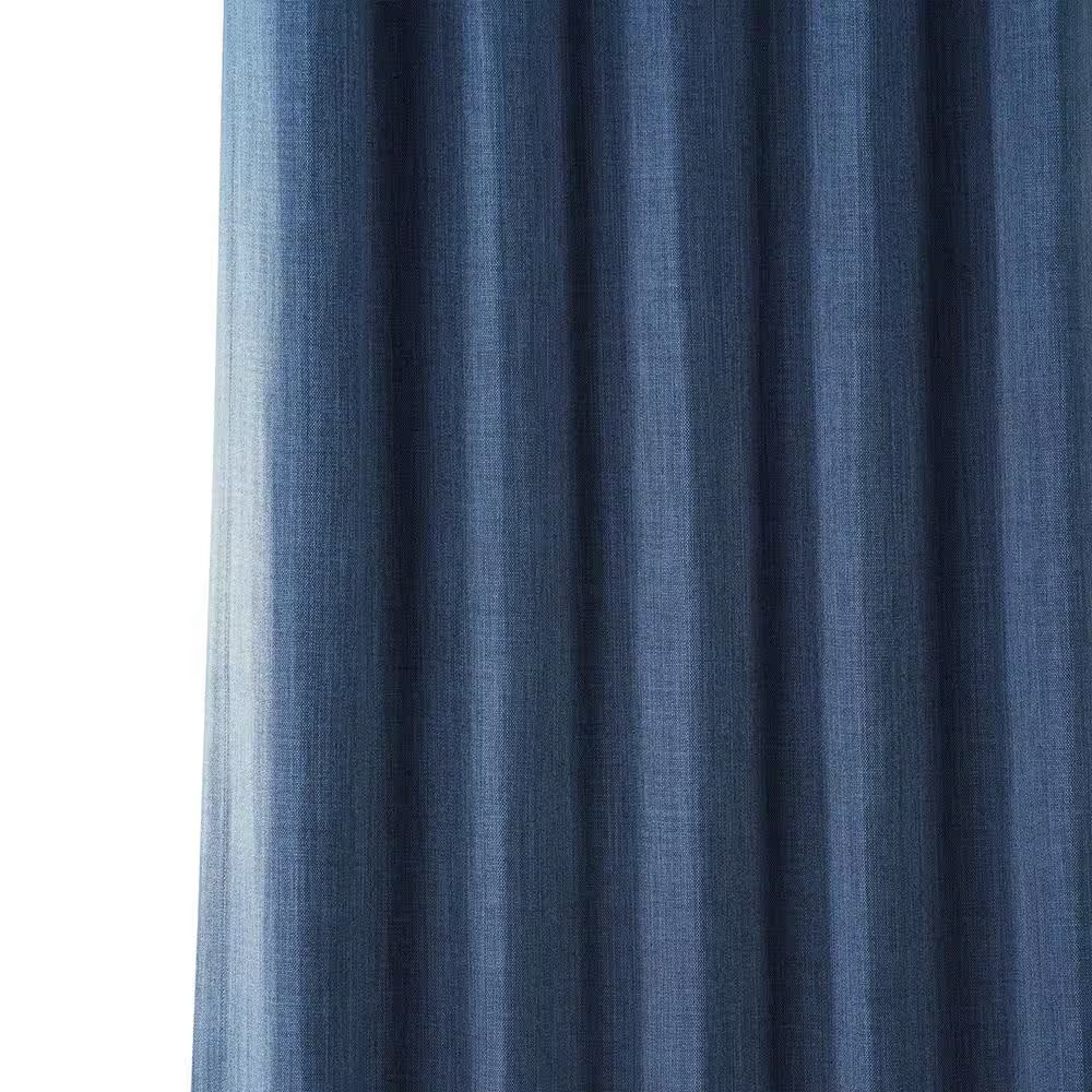 Denim Solid Rod Pocket Room Darkening Curtain – 50 In. W X 108 In. L (1 Panel)