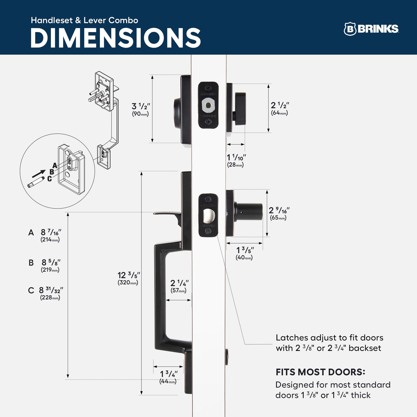 Brinks Contemporary Keyed Entry Door Handleset Lever And Deadbolt Modern Front