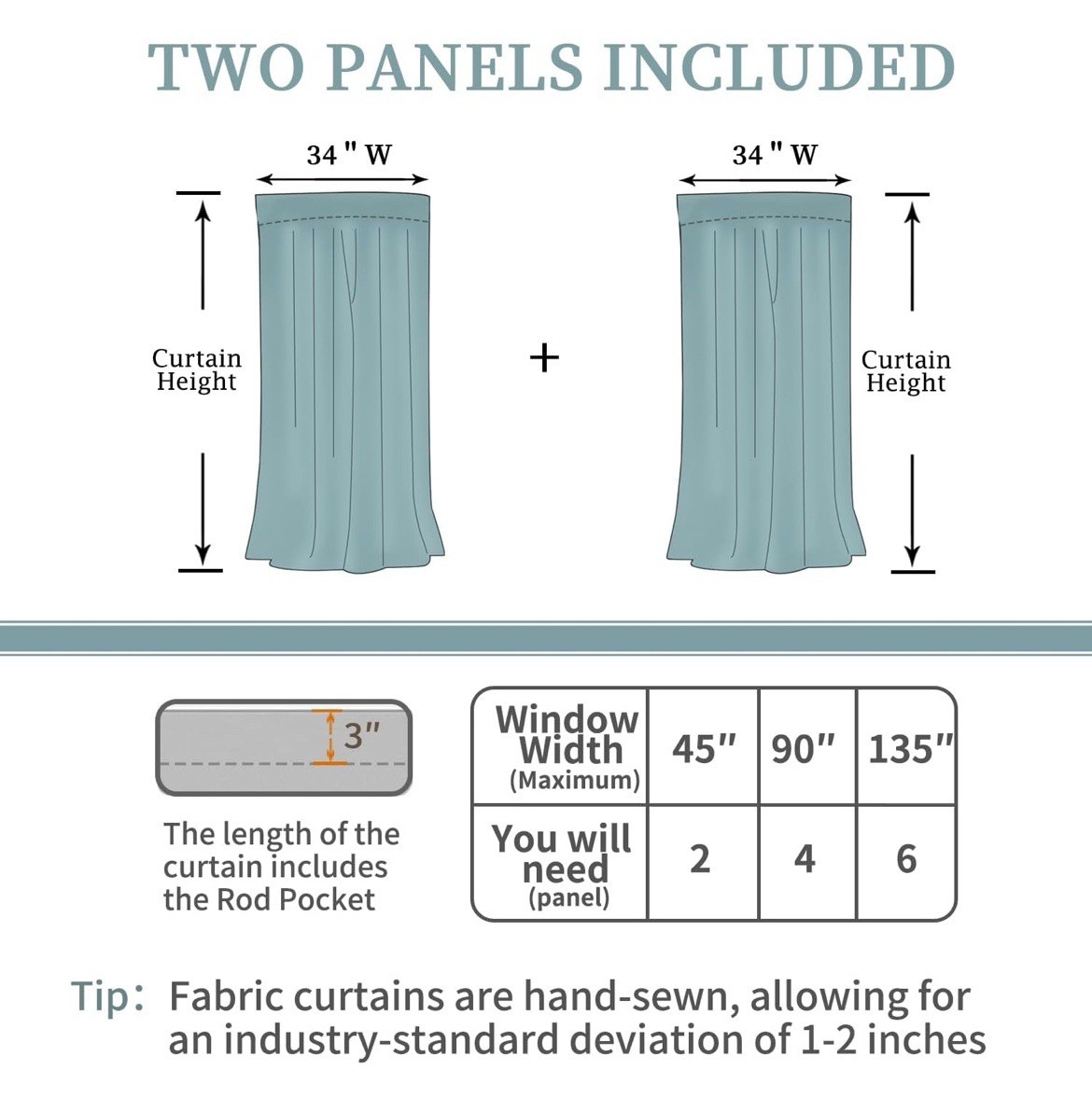 BGment Short Blackout Curtains 34×30 Light Grey 2 Panels Small Window NEW