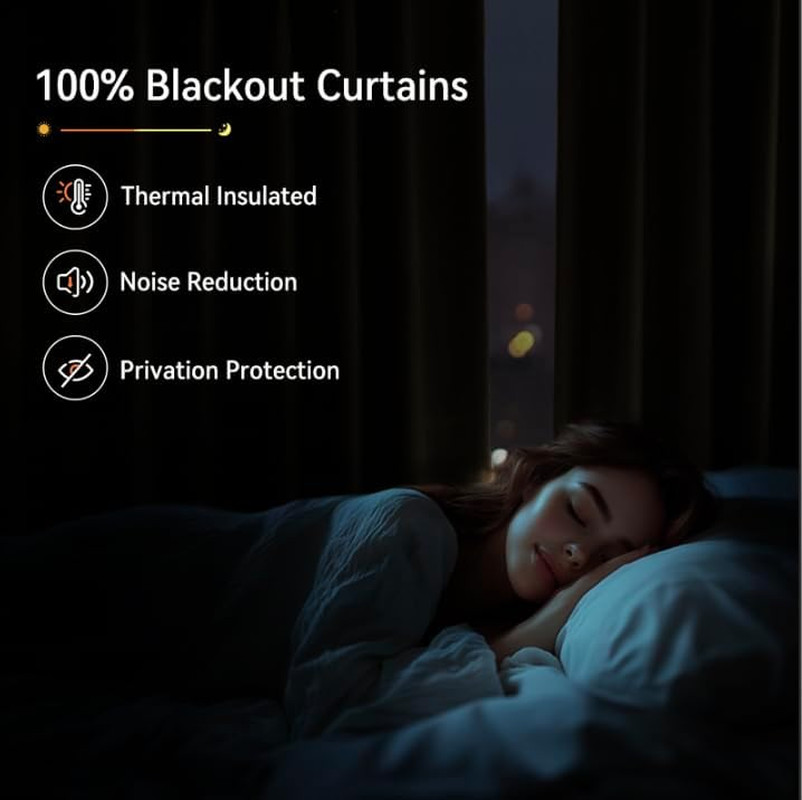 100% Blackout Shield Polyester Pinch Pleated Curtains Blackout, Pleated Drapes 8