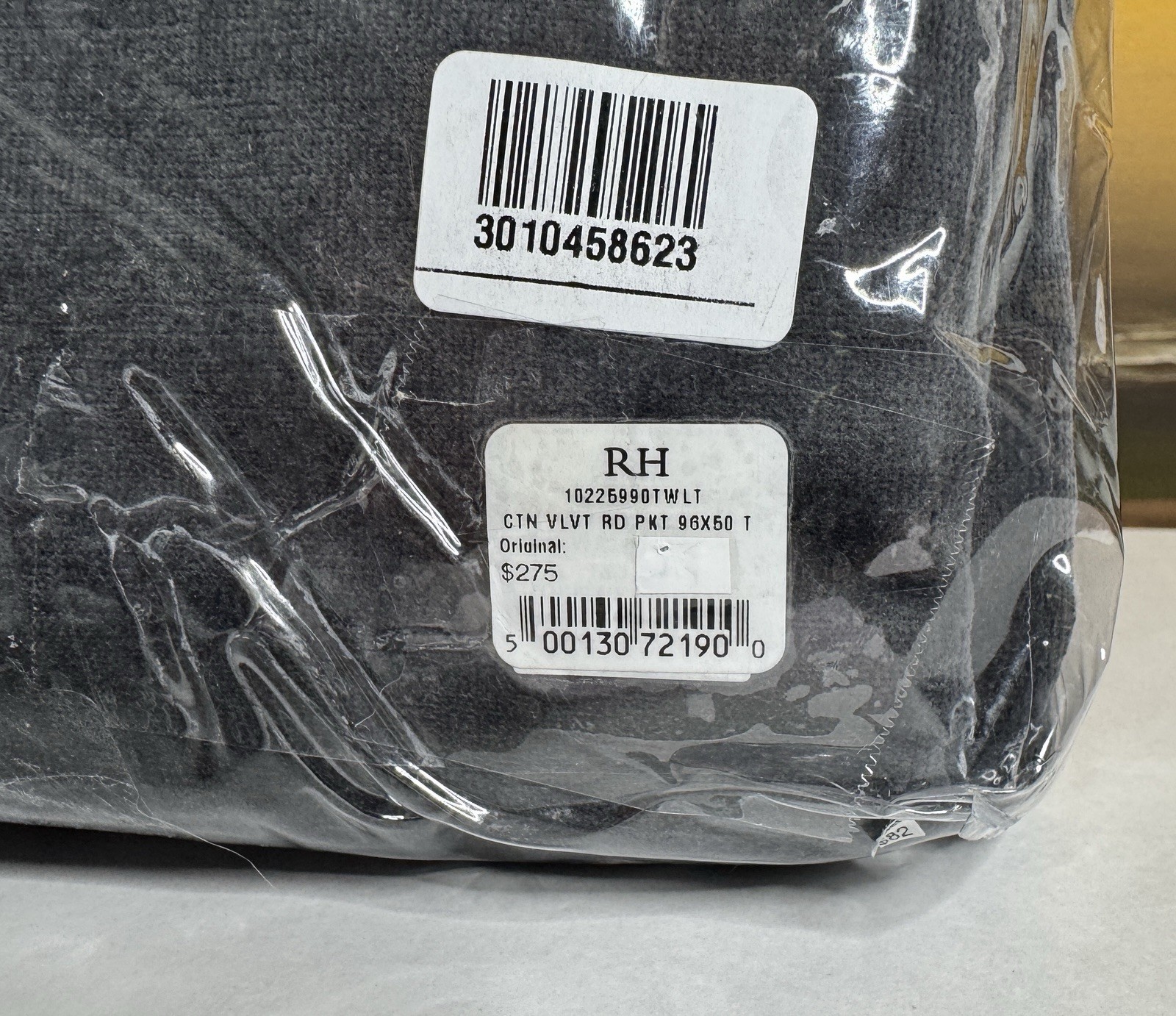 Restoration Hardware Cotton Velvet Drapery RP 50″ x 96″ Twilight NEW $290