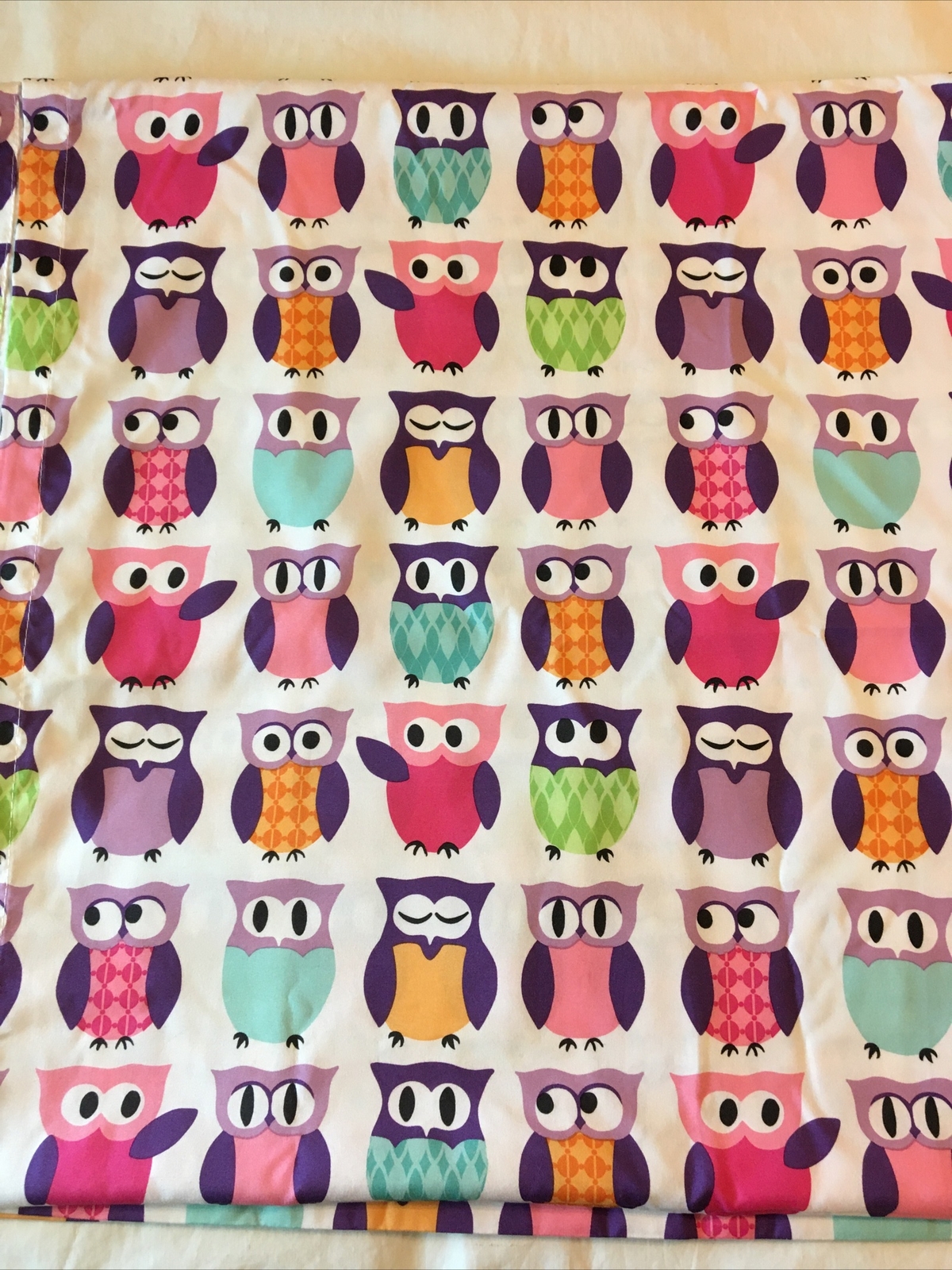 Springs Global Curtain Panel/Fabric w Colorful Owls 42×84″.