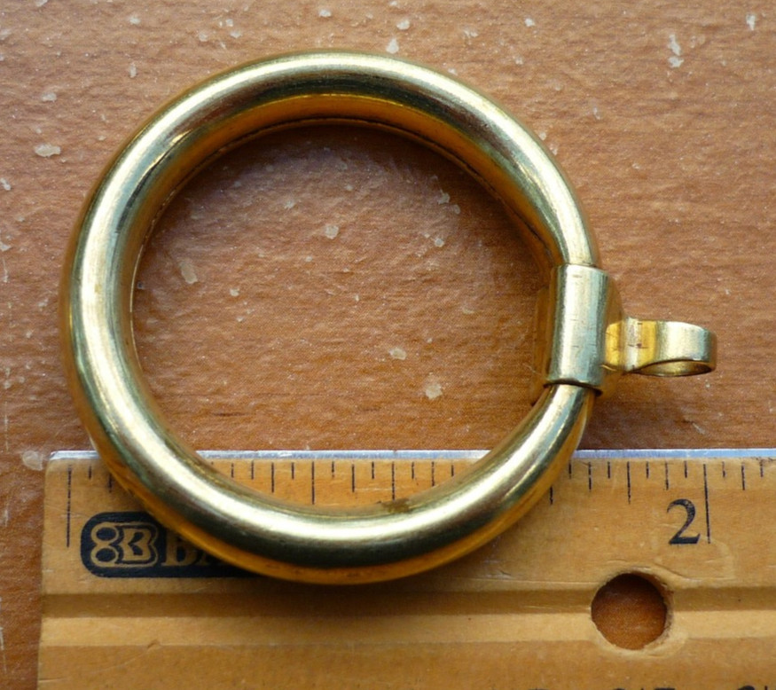 (13) VTG Antique Hollow SOLID Brass 1-1/4″ Round Eyelet Curtain Drapery Rings