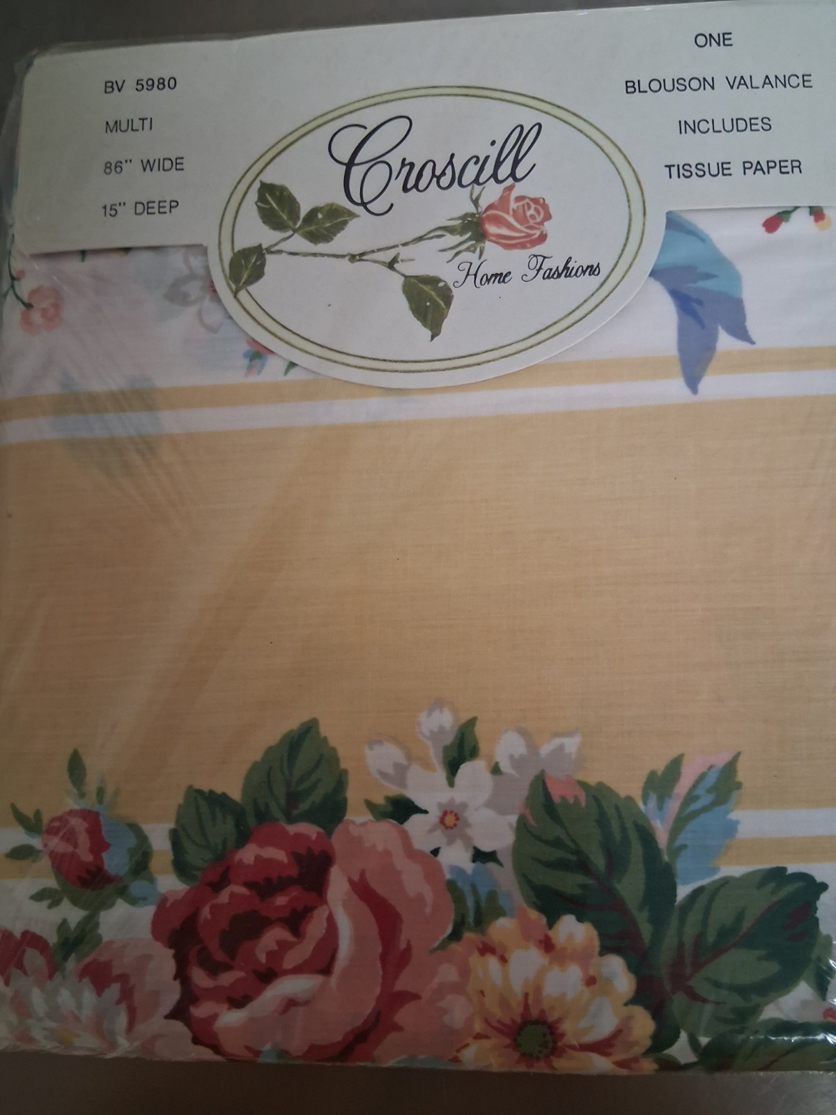 CROSCILL Princess Valance-Beautiful 4 Available-86 x 15-Stripes & Florals