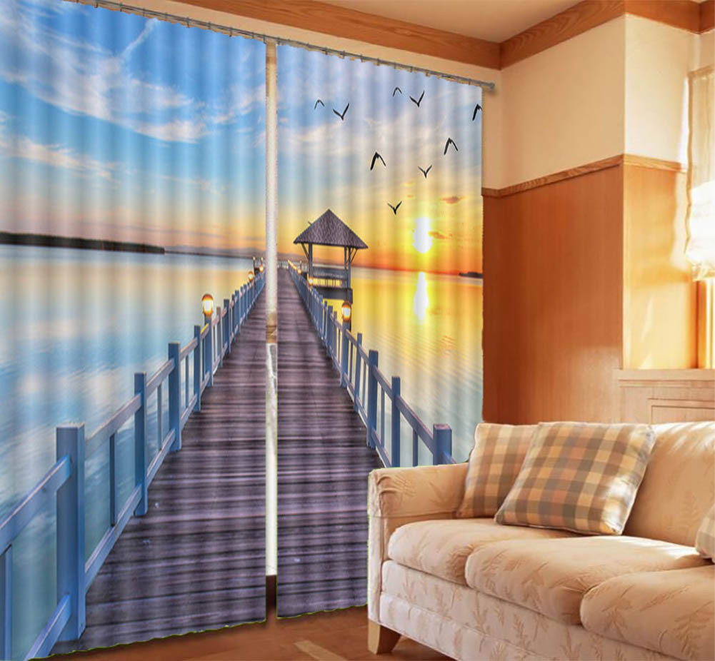 Dreamy Hierarchical Sky 3D Curtain Blockout Photo Printing Curtains Drape Fabric