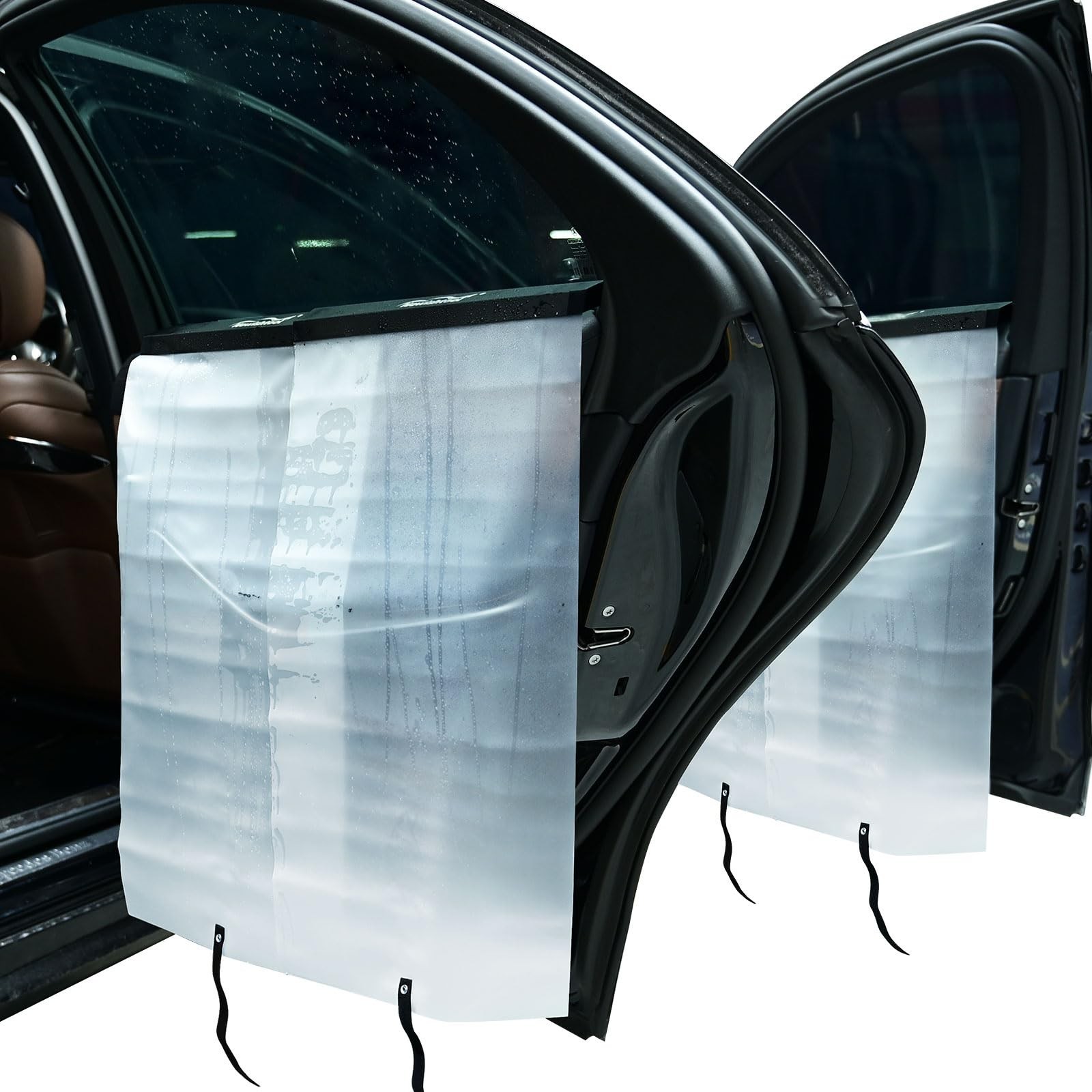 Car Window Tint Tool Kit – 4 Waterproof Door Panel Covers, Reusable PET Shield