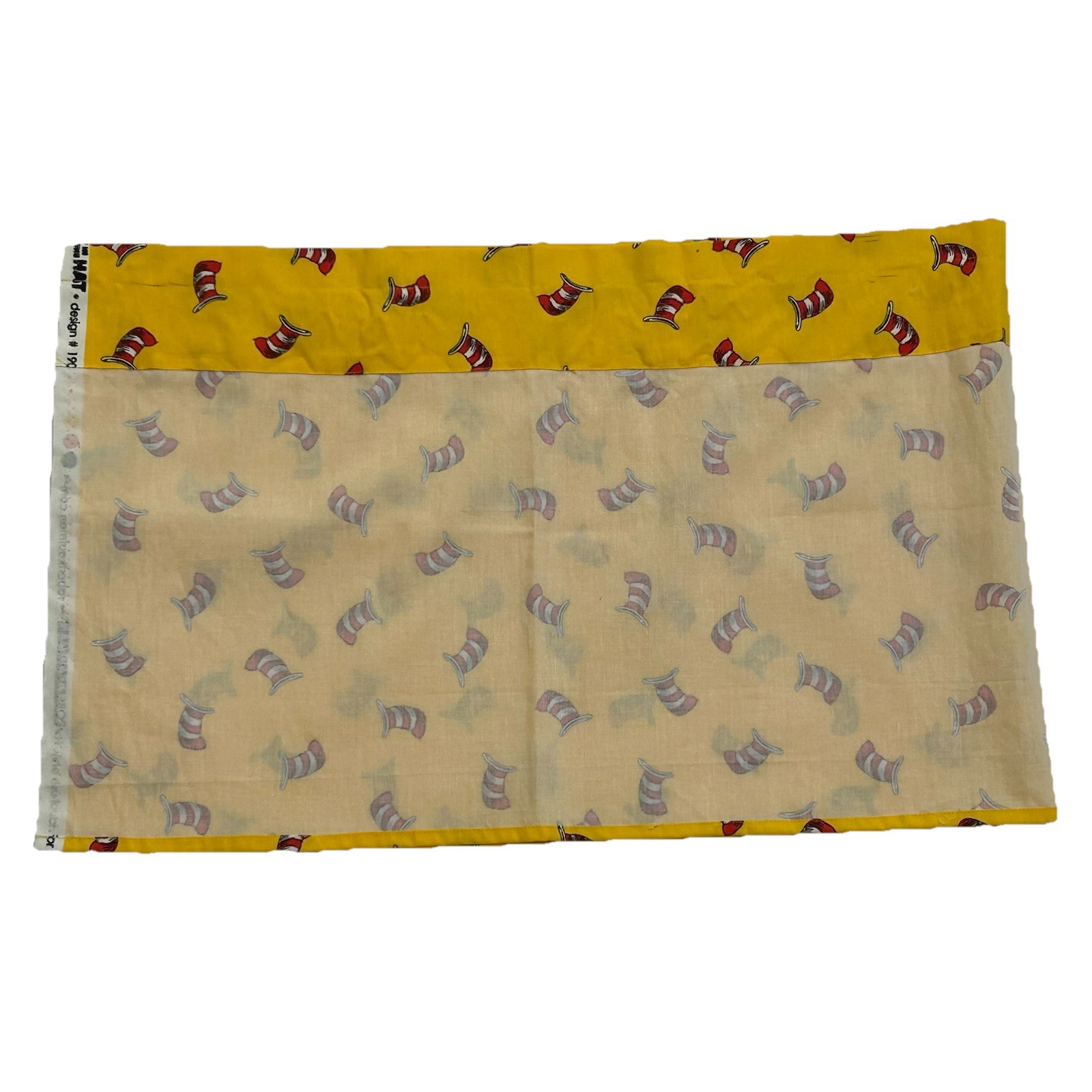 Dr Suess Cat In The Hat Window Valance Yellow Curtain 11” X 44”