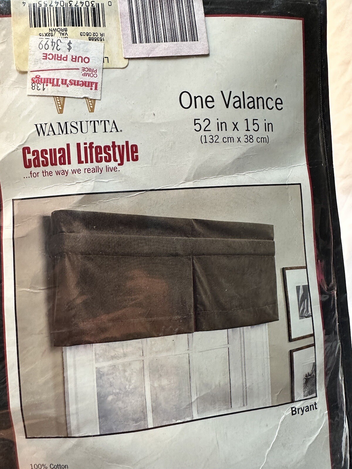 Vtg Springs Wamsutta Valance 52”x 15” Green Corduroy Linens & Things Bryant New