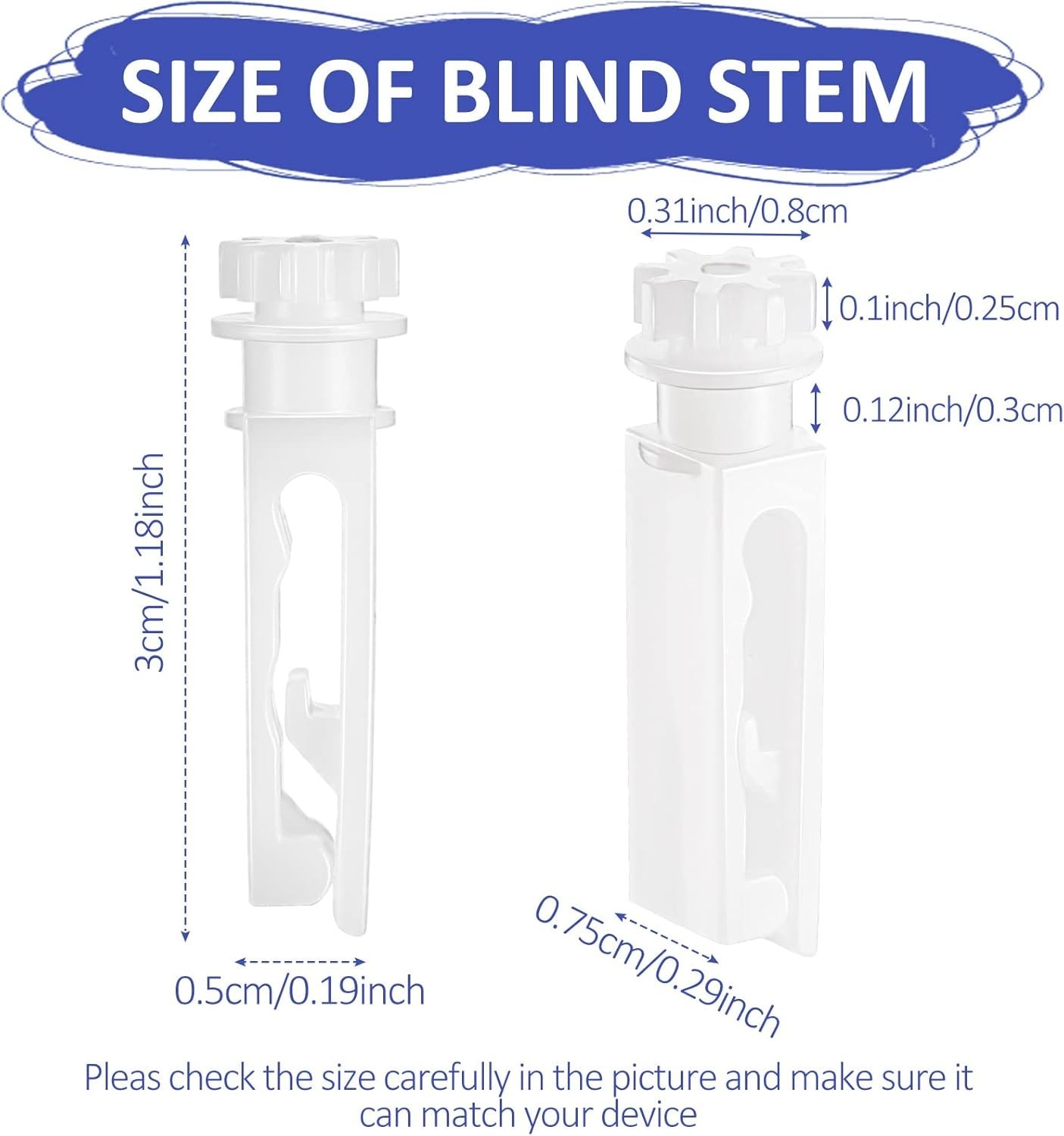 Vertical Blind Replacement Stems 30 White Clips for Window Curtain Accessories
