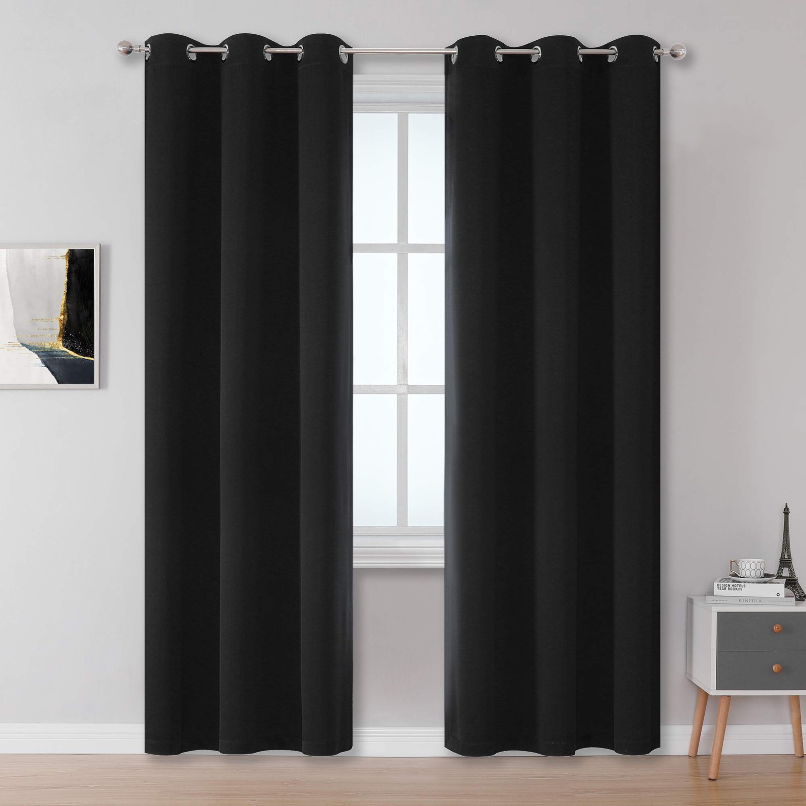DUALIFE Black Out Doorway Curtains 80 Inches 34″W x 80″L (Pack of 2),