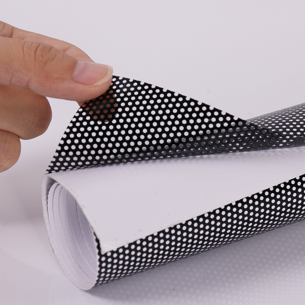 Black Perforated One Way Vision Window Film Print Media Vinyl Glass Sticker