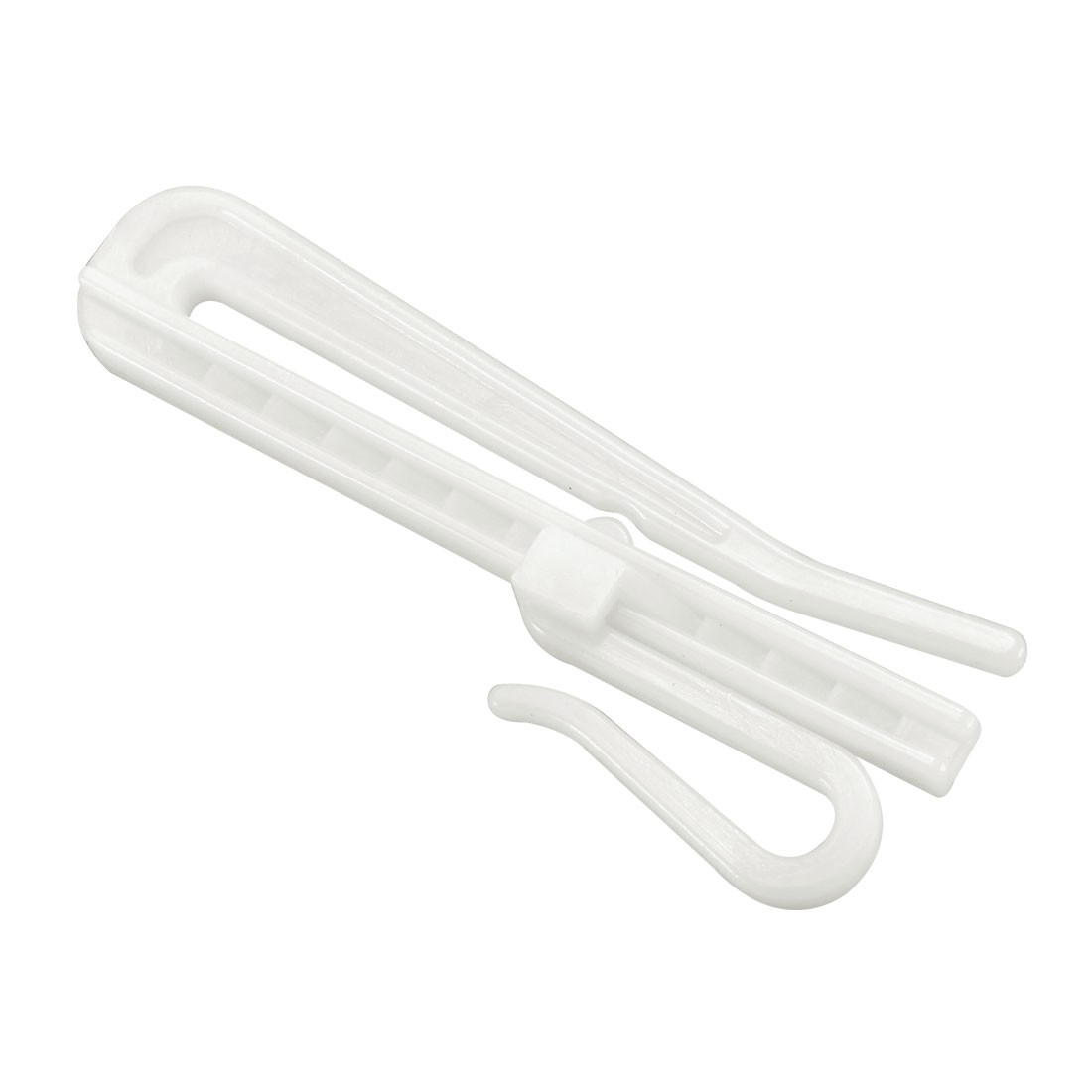 Adjustable Depth Pinch Pleat Locking Curtain Tape Clip Hook, Plastic, 20 Pcs