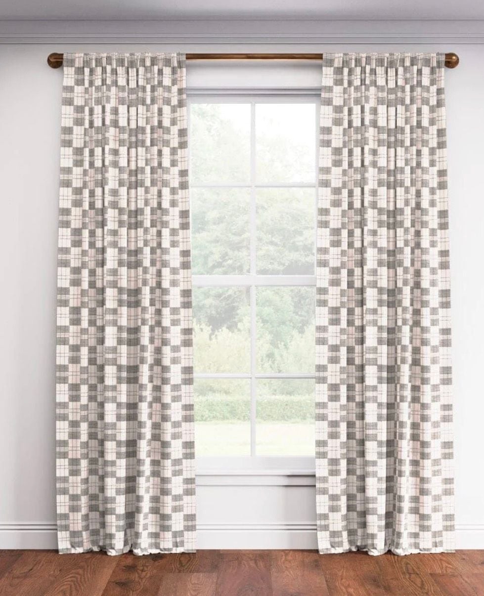 St. Frank Charcoal Plaid Mossi Rod Pocket Curtain 48×108