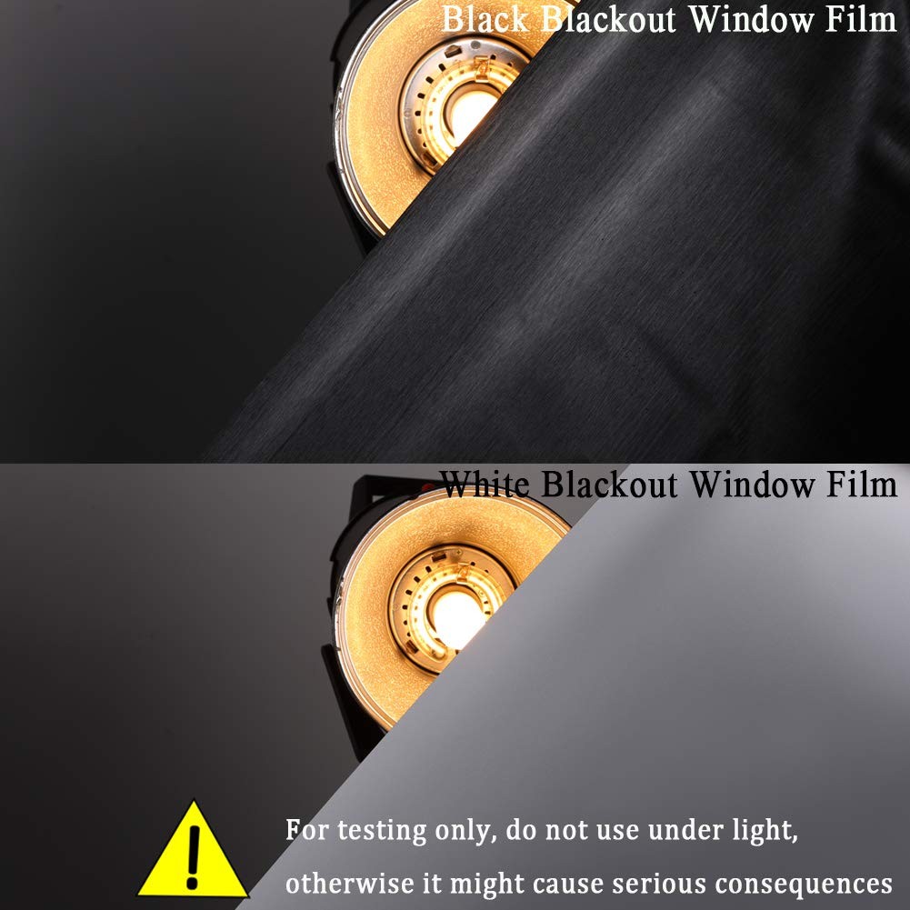 Whiteout Blackout Room Darkening Window Film 17.5”x78.7”, White